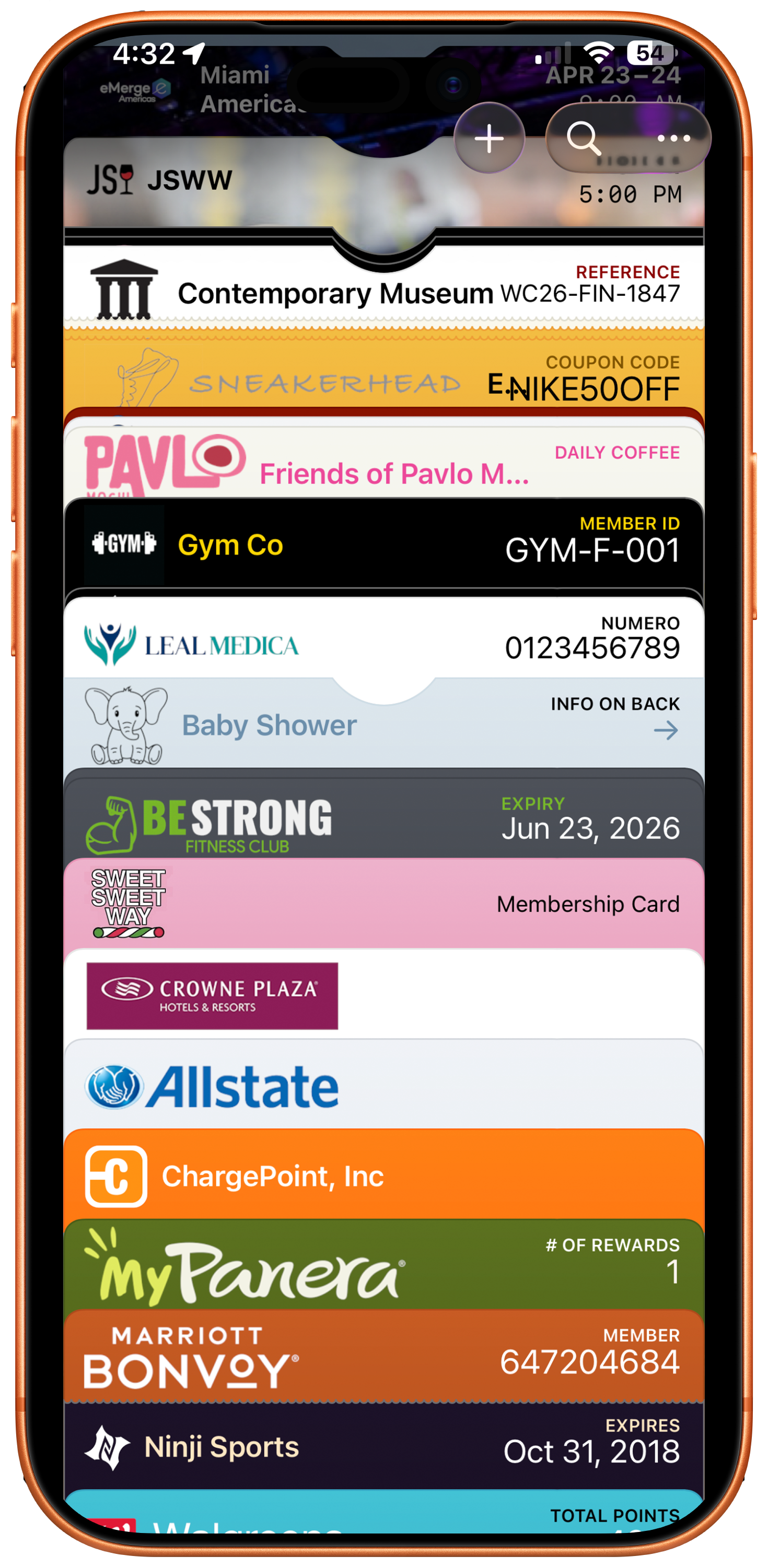 Apple Wallet pass stack