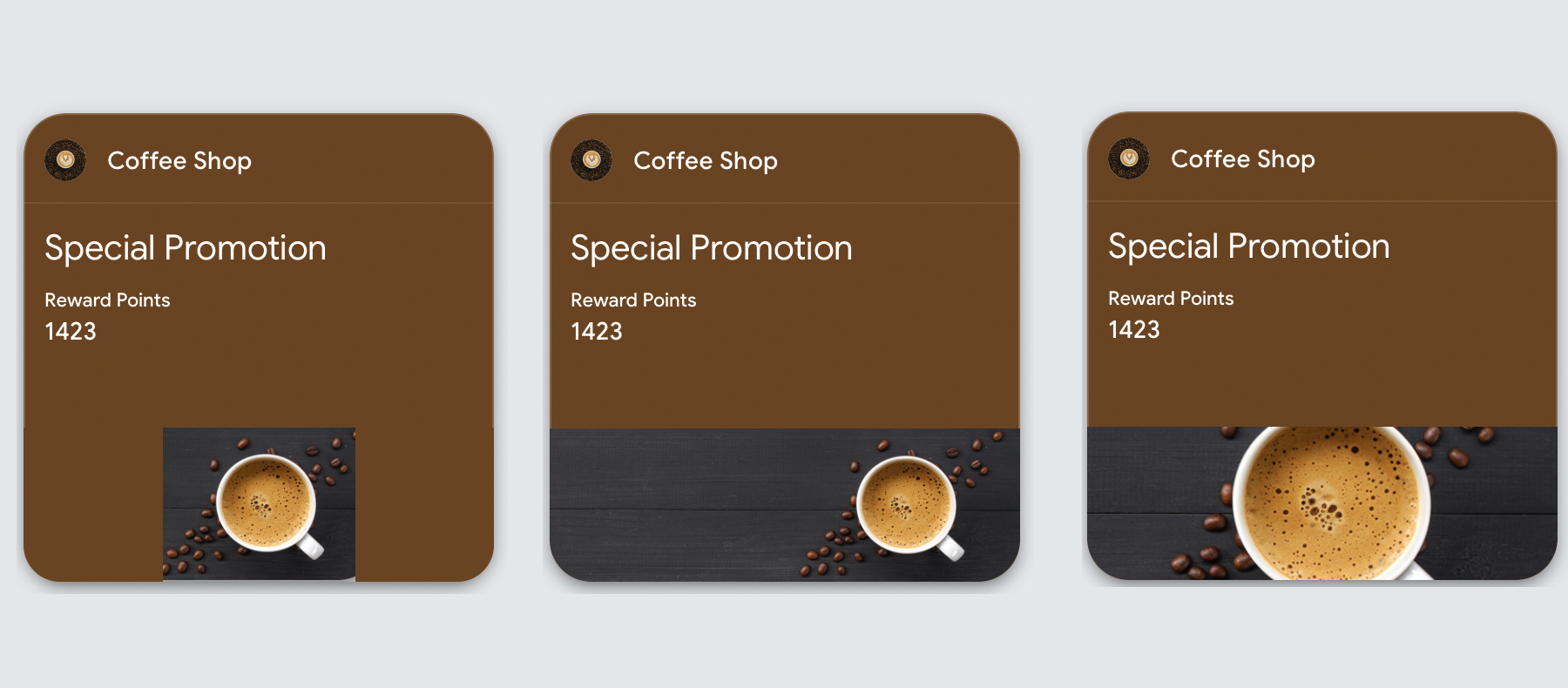 Google Wallet hero image proportional scaling behavior across devices