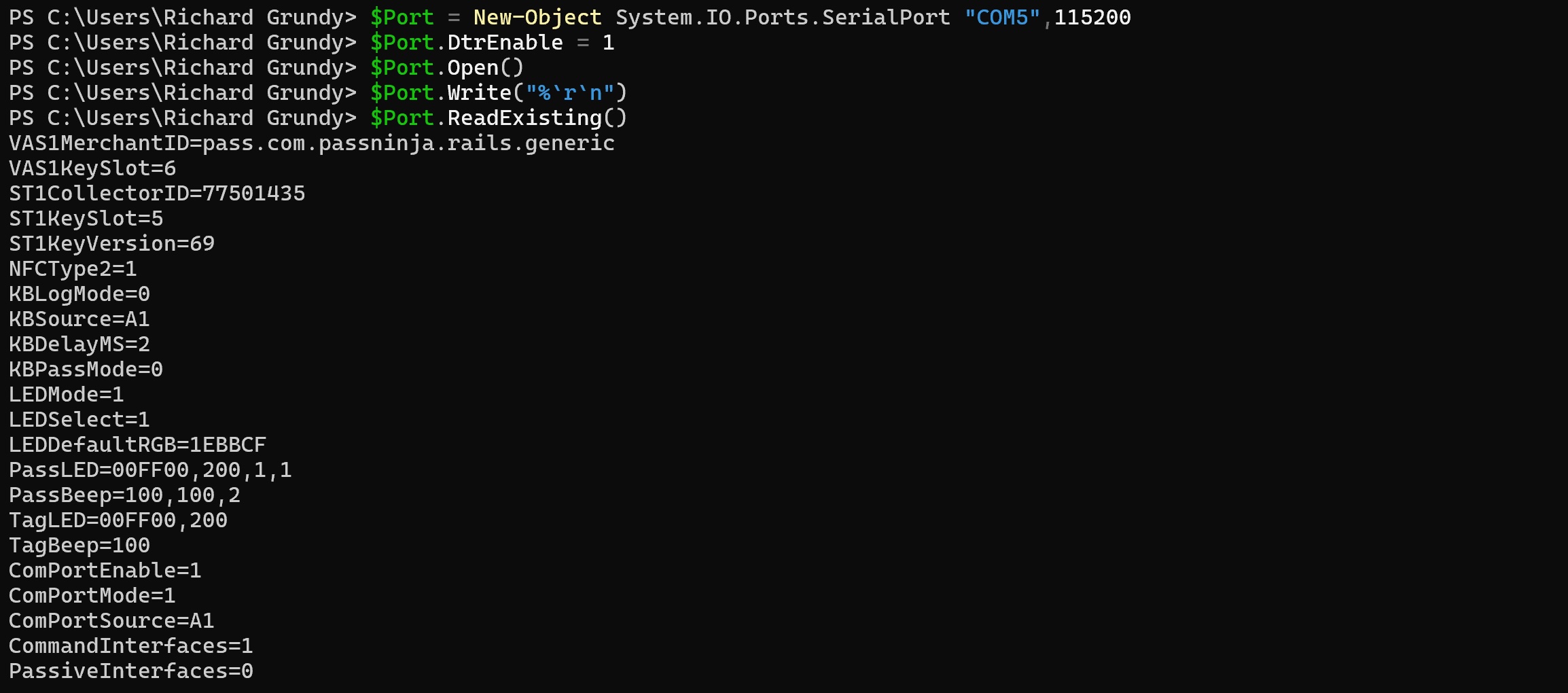 vtap-config-over-comport