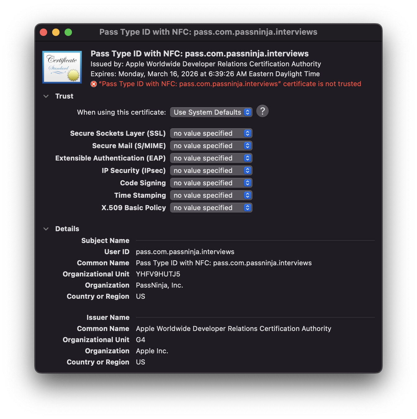 apple-intermediate-certificate-missing